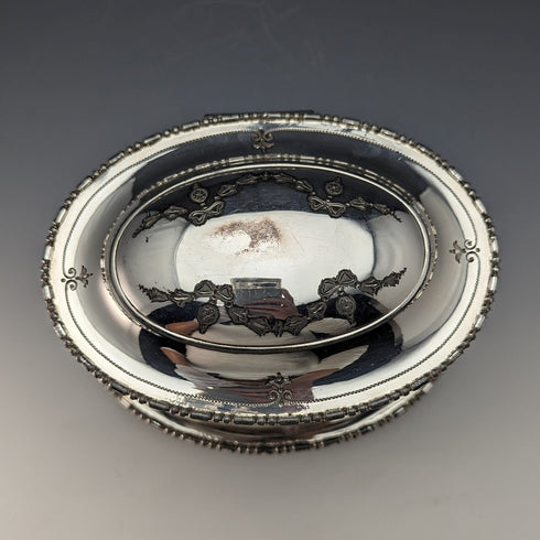 Circa 1905 British Antique Silver Plated Biscuit Barrel Atkin Brothers