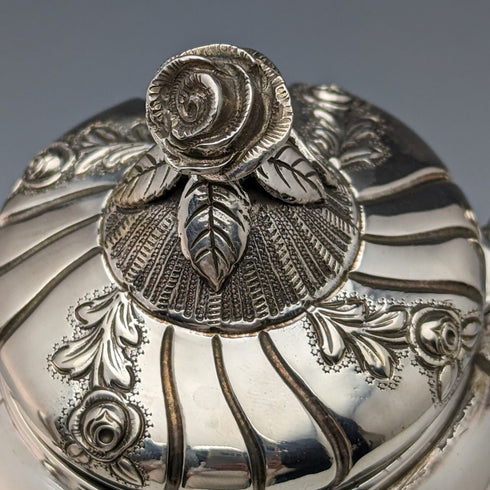 Circa 1900 German Antique 800 Silver Bachelor Teapot Set of 3 Total 762g