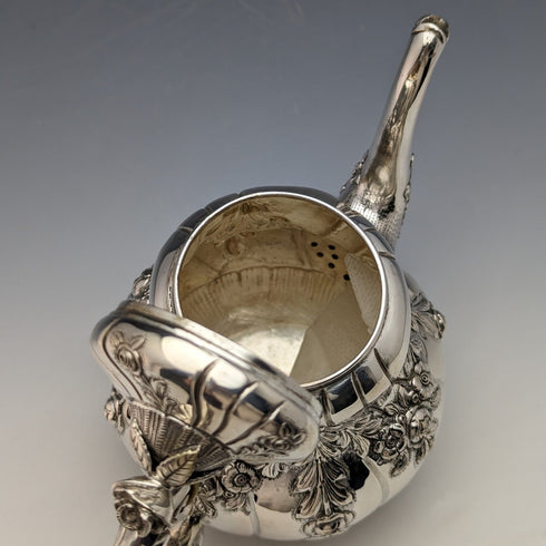 Circa 1900 German Antique 800 Silver Bachelor Teapot Set of 3 Total 762g