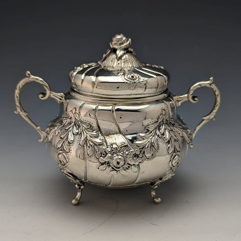 Circa 1900 German Antique 800 Silver Bachelor Teapot Set of 3 Total 762g
