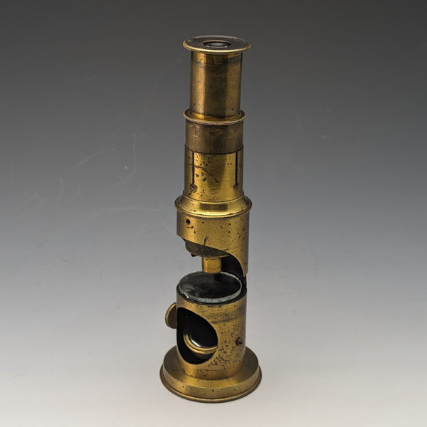 20世紀初頭 アンティーク 真鍮製 小型顕微鏡 木箱入り