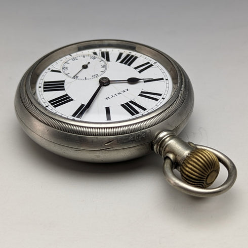 Circa 1914 Antique Zenith large pocket watch, alloy case, in good working order
