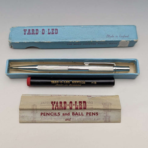 1950年 英国ヴィンテージ ヤード・オ・レッド 純銀製 推進式ペンシル 紙箱 純正替芯付き