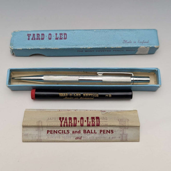 1950年 英国ヴィンテージ ヤード・オ・レッド 純銀製 推進式ペンシル 紙箱 純正替芯付き