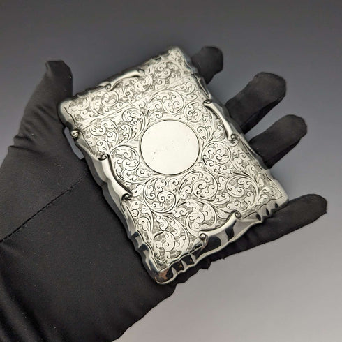 1907年 英国アンティーク 純銀製カードケース 84g Smith & Bartlam