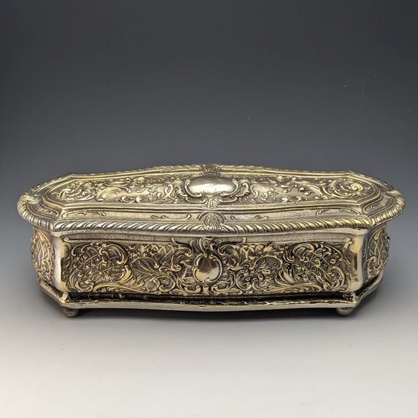 British Vintage Brass Large Casquette Jewelry Box Accessory Case