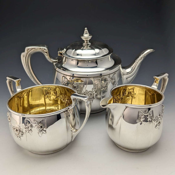 約 1921 年英國古董鍍銀茶具埃爾金頓