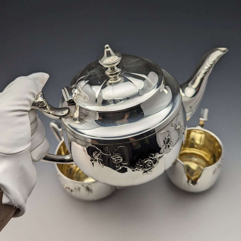 約 1921 年英國古董鍍銀茶具埃爾金頓