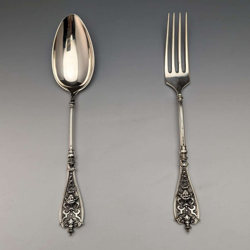 1900年頃 ドイツ製 コンチネンタルシルバー テーブルフォーク&スプーン