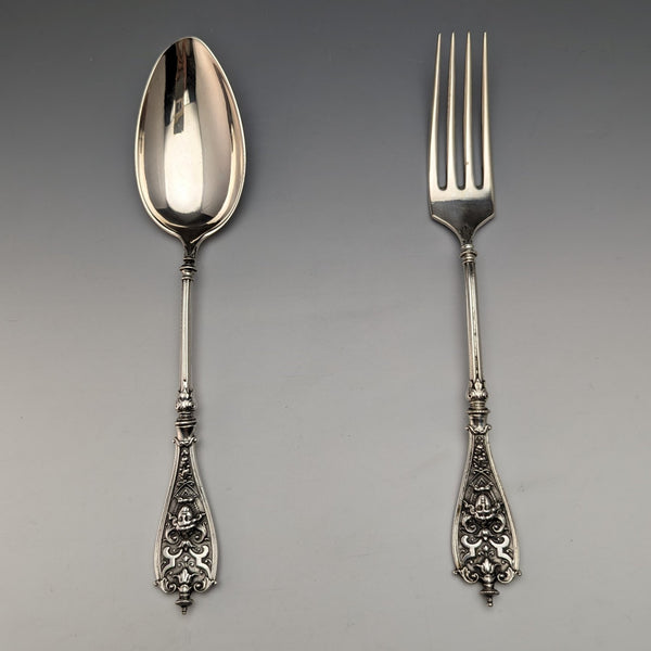 Circa 1900 Made in Germany Continental Silver Table Fork & Spoon
