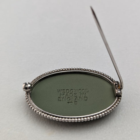 英國復古韋奇伍德綠色碧玉胸針