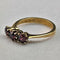 1997 British Vintage Jewelry Garnet Sterling Silver Gilt Ring Ring
