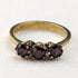 1997 British Vintage Jewelry Garnet Sterling Silver Gilt Ring Ring
