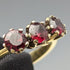 1997 British Vintage Jewelry Garnet Sterling Silver Gilt Ring Ring