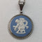 1975 年英國復古韋奇伍德純銀和碧玉吊墜項鍊