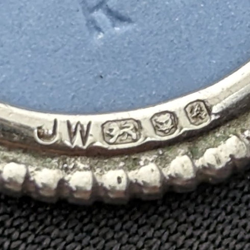 1975 年英國復古韋奇伍德純銀和碧玉吊墜項鍊