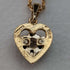 British Vintage K9 Gold & Sapphire Heart Pendant Necklace