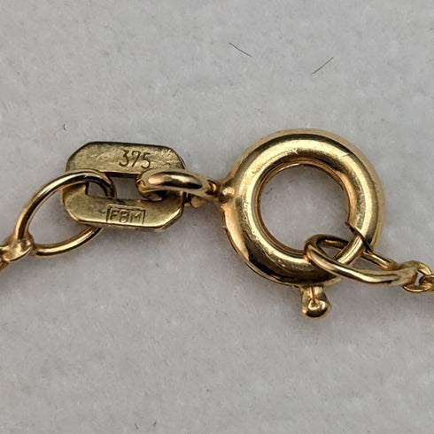 英国ヴィンテージ K9ゴールド&サファイア ハート型ペンダント ネックレス