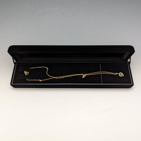 英国ヴィンテージ K9ゴールド&サファイア ハート型ペンダント ネックレス