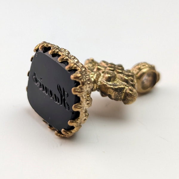 英国アンティーク 金張り製 シーリングスタンプ フォブ