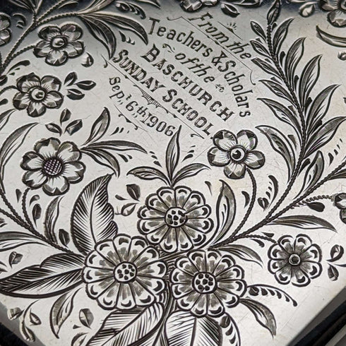 1901年 英国アンティーク 純銀製カードケース 86g ケース入 Stokes & Ireland