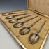 1936 British Vintage Sterling Silver Anoting Spoon Set of 6 in Case