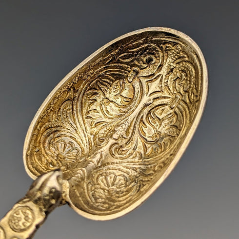 1936 British Vintage Sterling Silver Anoting Spoon Set of 6 in Case