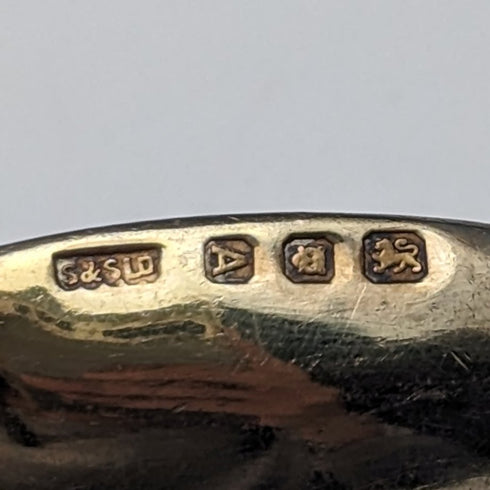 1936 British Vintage Sterling Silver Anoting Spoon Set of 6 in Case