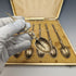 1936 British Vintage Sterling Silver Anoting Spoon Set of 6 in Case