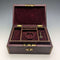 British Antique Leather Covered Pocket Watch & Jewelry Box Accessory Case