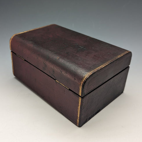 英国アンティーク レザー張り 懐中時計&ジュエリーボックス 小物入れ