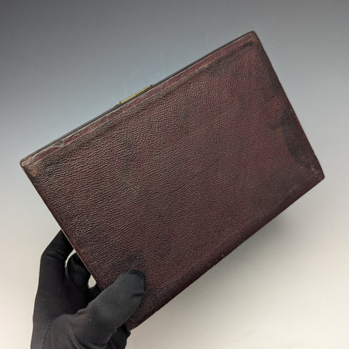 英国アンティーク レザー張り 懐中時計&ジュエリーボックス 小物入れ