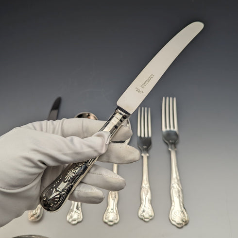 英国ヴィンテージ シルバープレート製 カトラリー38本フルセット N.BARNETT