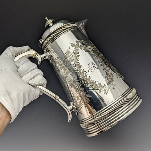 19世紀後半 英国アンティーク シルバープレート製 ウォータージャグ William Marples