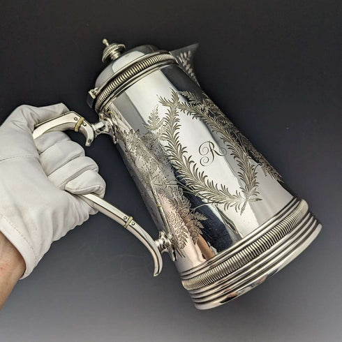 19世紀後半 英国アンティーク シルバープレート製 ウォータージャグ William Marples