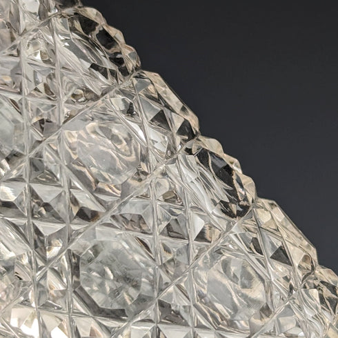 19世紀後半 英国アンティーク カットガラスジャー シルバープレート蓋