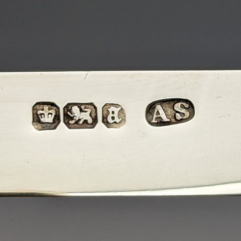 1893年 英国アンティーク 白蝶貝ハンドル 純銀ブレード ペンナイフ ケース入 Arthur Worral Staniforth