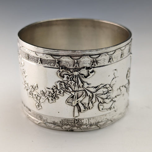 フレンチアンティーク シルバープレート製 ナプキンリング 4個セット SFAM