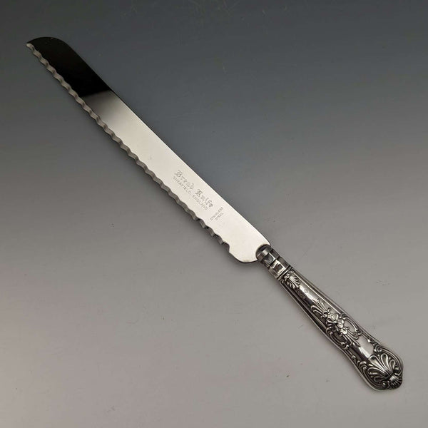 1967年 英国ヴィンテージ 純銀製ハンドル ブレッドナイフ Harrison Brothers
