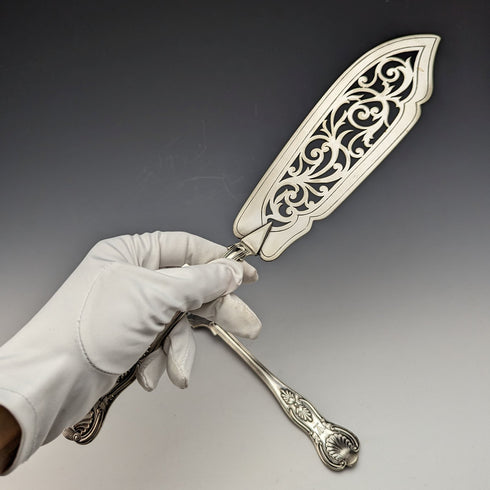 19世紀後半 英国アンティーク シルバープレート製 フィッシュサーバーセット