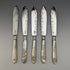 1923 British Antique Fish Cutlery 5 Pair Set White Pearl Handle Sterling Silver Blade Allen & Darwin