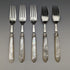 1923 British Antique Fish Cutlery 5 Pair Set White Pearl Handle Sterling Silver Blade Allen & Darwin
