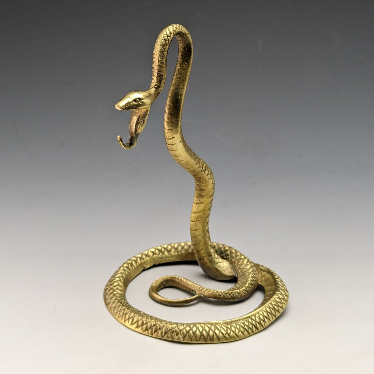 ヴィンテージ 蛇型 真鍮製 懐中時計ホルダー ディスプレイスタンド 高さ13cm