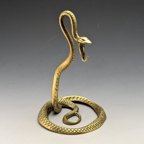 Vintage Snake Shape Brass Pocket Watch Holder Display Stand Height 13cm