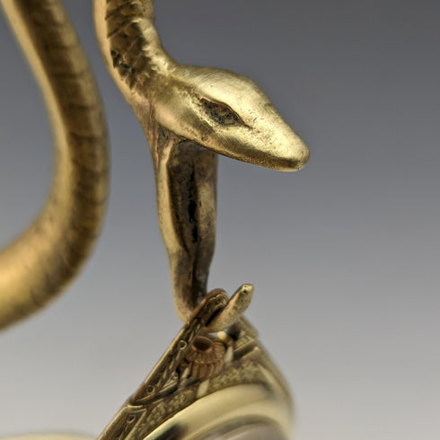 Vintage Snake Shape Brass Pocket Watch Holder Display Stand Height 13cm