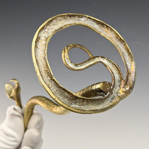 Vintage Snake Shape Brass Pocket Watch Holder Display Stand Height 13cm