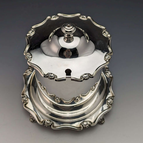 1910 British Antique Silver Plated Jam Barrel Atkin Brothers