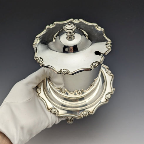 1910年 英国アンティーク シルバープレート製 ジャムバレル Atkin Brothers