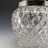 1912年 英国アンティーク カットガラス ビスケットバレル 純銀蓋 Goldsmiths & Silversmiths