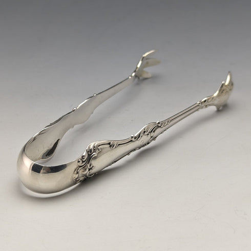 Circa 1905 US Antique Sterling Silver Crow Hand Sugar Tongs 29g MANCHESTER MFG